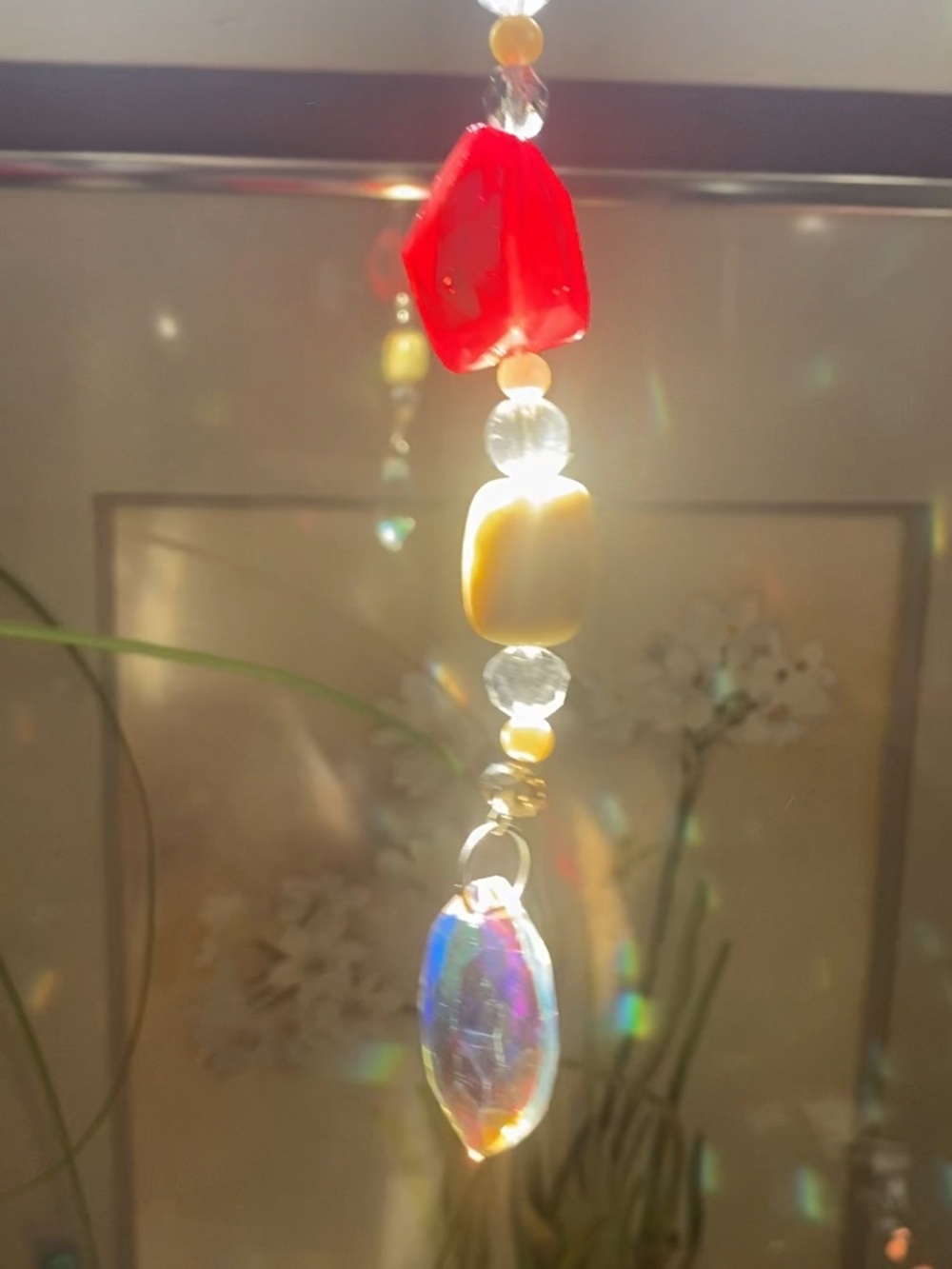 Crystal Suncatcher Handcrafted Vibrant Chunky Stones to Catch the Sun